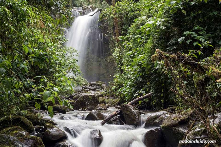 La segunda de las tres cascadas escondidas de Boquete (Panamá)