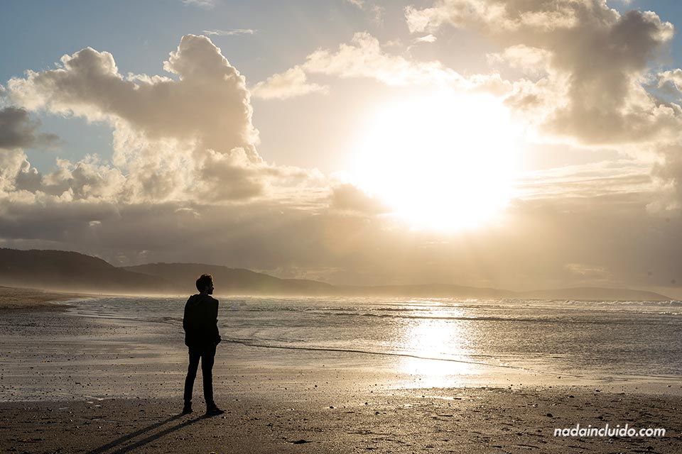 Atardecer en la playa de Baldaio, Carbaio (A Coruña)