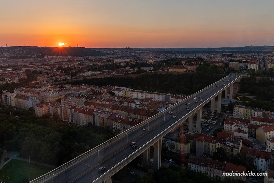 Atardecer en Praga - Vistas desde la terraza del Grand Hotel Prague (República Checa)