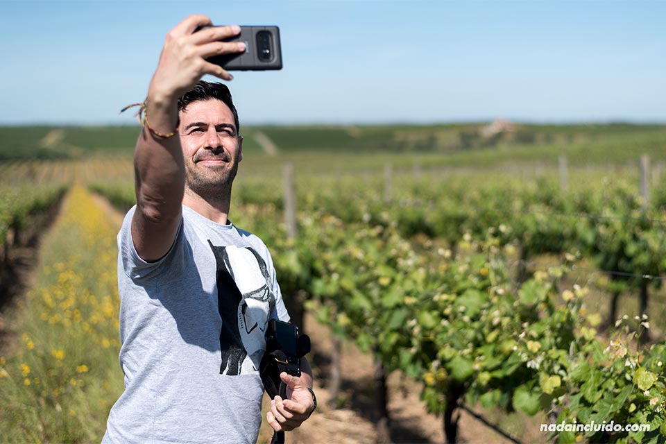Selfie en unos viñedos del Alentejo (Portugal)