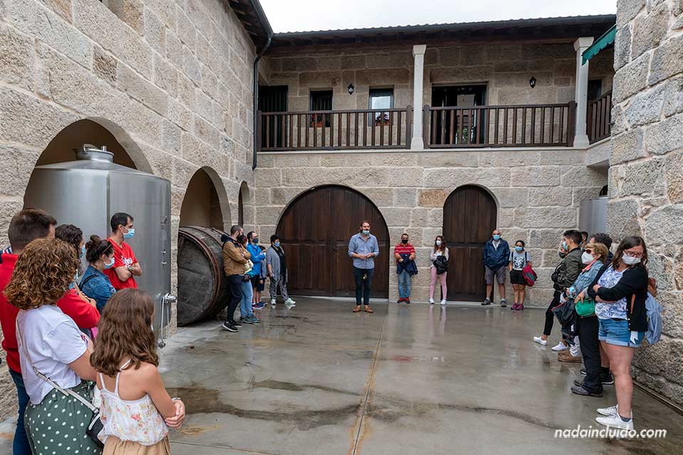 Recibimiento en la bodega Algueira de Ribeira Sacra (Galicia)