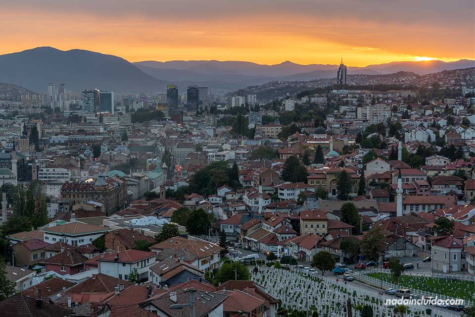 Atardecer desde el Yellow Fortess de Sarajevo (Bosnia y Herzegovina)