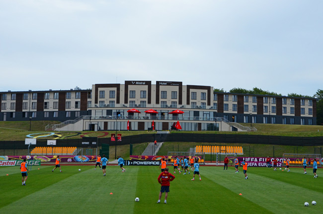 Entrenamiento de la Selección Española en Gniewino (Polonia), durante la Eurocopa 2012